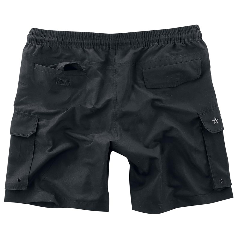 Black Premium by EMP Mens Black Swimming Trunks with Mesh