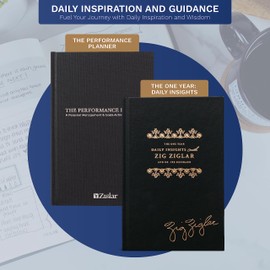 The Performance Planner and the One Year Daily Insights Devotional | Linen Edition | By Zig Ziglar | Daily Planner Journal and Devotional For Daily Weekly Monthly and Yearly Goal Setting