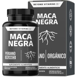 Maca Negra | 1000 mg de Maca Negra  Orgánica por cápsula | Sin Azúcar - Suplemento Alimenticio Vegano - Ingredientes NON GMO (60 Cápsulas)