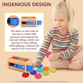 KLT Montessori Toys for 1-3 Year Old: Wooden Color Sorting Toys for Toddlers Learning - Smooth Fine Motor Skills Toys for Preschool Developmental - Fun Matching Gifts for Girl Boy Baby 18 Month Old