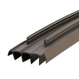 PVC Slide in Kerf Style Door Bottom with Weatherstripping Fins, 1 3/4" Wide (Brown, 48")