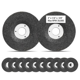 3" Die Grinder Grinding Wheel 10 Pcs,3 inch Grinder Disc Attachment with 3/8" Arbor Hole for Mini Air Angle Grinder,Depressed Center Disc for Metal & Stainless Steel, Aluminum Oxide Grinding