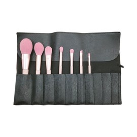 JetWave Cosmetic Brush Pouch, PU Leather, Large Capacity, Makeup Pouch, Makeup Brush Storage, Portable, Multi-functional Organizer, Business Trip/Travel Essentials (Black)