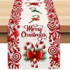 1pc Christmas Candy Cane Table Runner Merry Christmas Table Decor