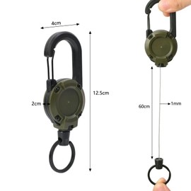 HAPPOW Pack of 3 Extendable Key Chains, 60 mm Steel Cable Retractable Key Chain with Drawstring, Spontaneous Recovery, for ID Card Holder, Keys, Access Card etc.