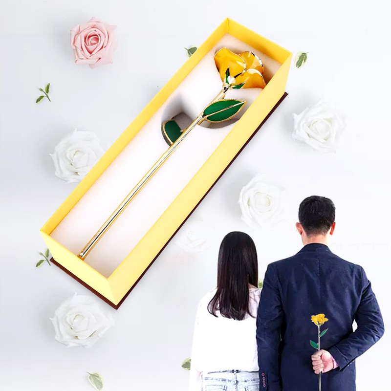 Gold Dipped Rose Flowers Love Gift for Girlfriend Birthday Christmas