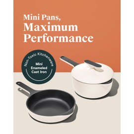 Caraway Cast Iron Skillet - 8” Enameled Cast Iron Pan With 3 Layer Enamel Coating - No Seasoning Required - Compatible With All Stovetops - Free From Forever Chemicals - Rust