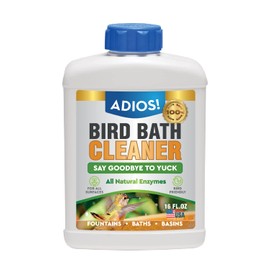 ADIOS! Bird Bath Cleaner for Outdoor Fountains and Bowls, Safely Cleans Metal, Glass and Stone (16oz)