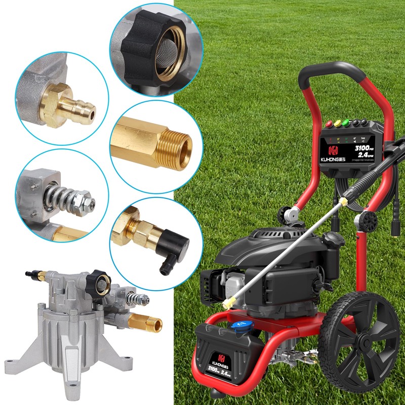 Biswing Pressure Washer Pump, 7/8" Shaft Vertical Plunger, 3400 PSI
