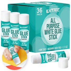 Glue Sticks 1.3 Ounce - 36 Count Glue Stick, All Purpose White Glue Sticks for Kids, Washable Glue Sticks Bulk - Large Glue Sticks for School and Home Use
