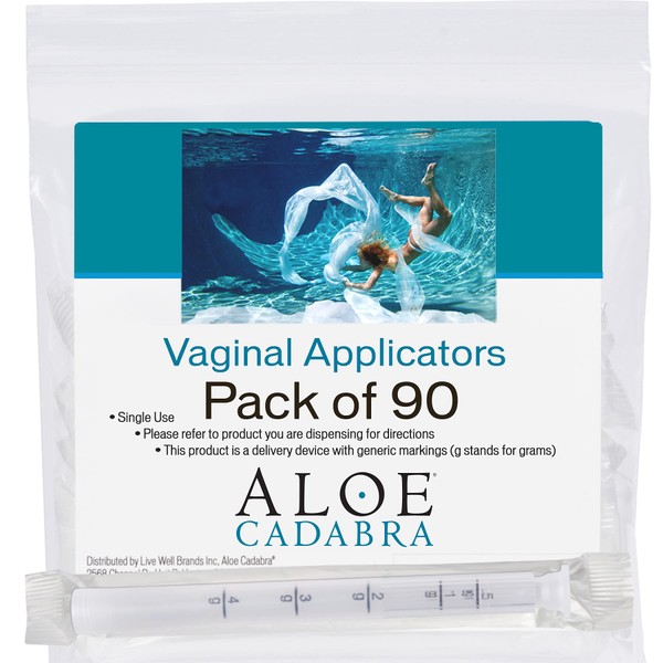 Extra Disposable Vaginal Applicators, Individually Wrapped with Dosage Markings (90 Pack)