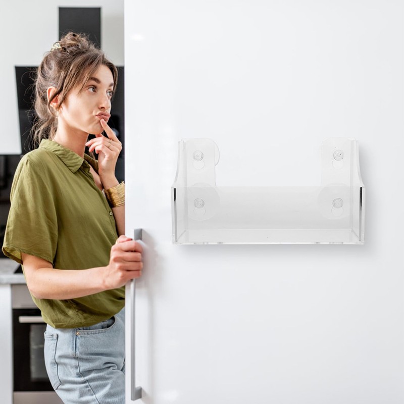 HOLIDYOYO Suction Cup Refrigerator Rack Acrylic Shelf for Kitchen Organizer