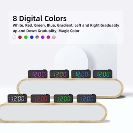 Digital Radio Alarm Clock, Bedside Alarm Clock Radio with 8 Colours Font Dimmer, Double Alarm Clock with Weekdays/Weekend, 4 Brightness & Volume Adjustable, Snooze for Adults, Children, Teenagers,