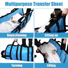 Multipurpose Patient Transfer Sheets for Elderly with Reinforced Handles Reusable, Easy Lift & Transfer 40x60