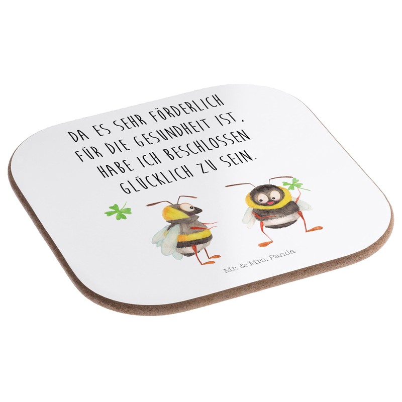 Mr. & Mrs. Panda Drinks Coaster Bumble Bee Clover Leaf