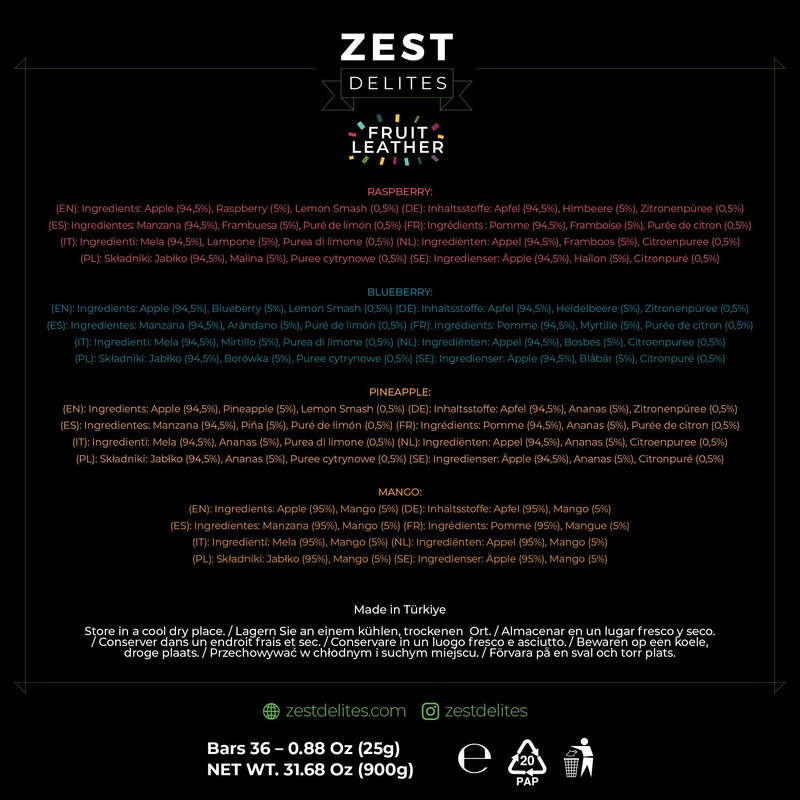 Fruit Snacks by Zest Delites, Fruit Leather Bars, Healthy Snacks