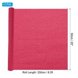 PATIKIL 8.2ft Crepe Paper Roll, 2 Roll 20" Width Soft Paper Streamer Sheet for Craft Flower Making Wrapping Party Birthday Wedding Decoration, Red