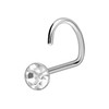 PIERCINGLINE 925 Sterling Silver Nose Piercing Spiral Crystal Piercing Nose