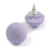 15mm Lavender Button-Shaped Stud Earrings in Matte Acrylic – Elegant