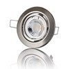 LED recessed spotlight flat 230 V dimmable set round brushed