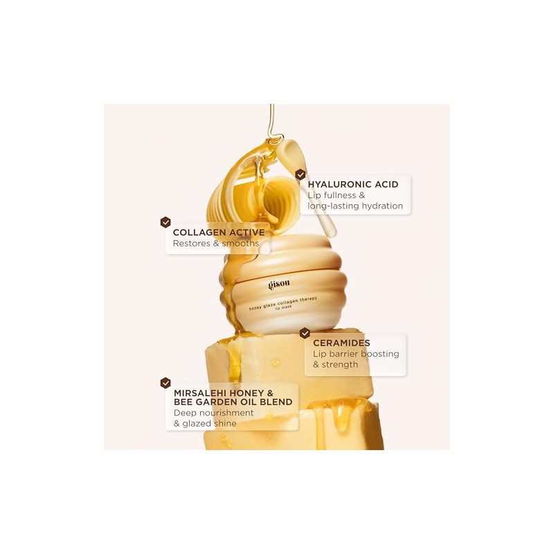 Gisou Honey Glaze Collagen Therapy Lip Mask, Mascarilla Labial con