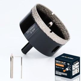 2-3/4 inch Diamond Hole-Saw Bits with Pilot Drill Bit -2-3/4" Diamond Tipped Tile Hole Saws with Guiding Bit Accurate Drilling for Porcelain Tile Ceramic Pottery Granite Stone Glass Bottles 70mm