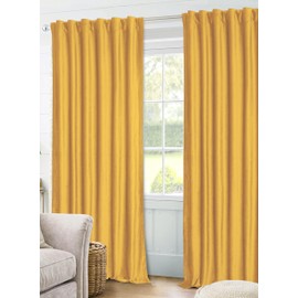 Tribeca Living Luxury Velvet Room Darkening Window Curtains - 50 x 84-Inch, Gold, 2 Panels (Rod Pocket/Back Tab) (VELSOCUR84GO)