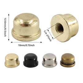 AUXBC 4PCS Solid Lamp Finials Caps Tapped, Knob On Top of The Harp Lampshade Stand, Harp Lamp Finial Knob, 1/2 inch Tall, Gold