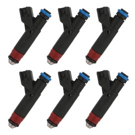 Injectors Kit,SCITOO 1 Holes Fuel Injector fit for 2005 2006 for Jeep for TJ 4.0L, 2005 2006 for Jeep for Wrangler 4.0L,Set of 6