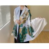 WEIGEER Silk Scarf Women Chiffon Shawl Lotus Scarf White Neckerchief