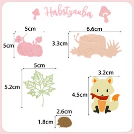 23-Piece Autumn Cutting Dies Set Including Maple Leaf Pumpkin Autumn Leaves Squirrel Motifs Autumn Festival Cutting Dies Stencil for Scrapbooking Crafts DIY Greeting Cards Thanksgiving Day