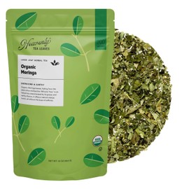 Heavenly Tea Leaves Organic Moringa, Bulk Loose Leaf Herbal Tea, 1 Lb. (Approx. 200 Servings) - Green Superfood, Nutrient Dense, Plant Protein, Rich in Antioxidants and Immune Vitamin