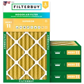 Filterbuy 20x36x4 Air Filter MERV 11 Allergen Defense (4-Pack), Pleated HVAC AC Furnace Air Filters Replacement (Actual Size: 19.50 x 35.50 x 3.63 Inches)