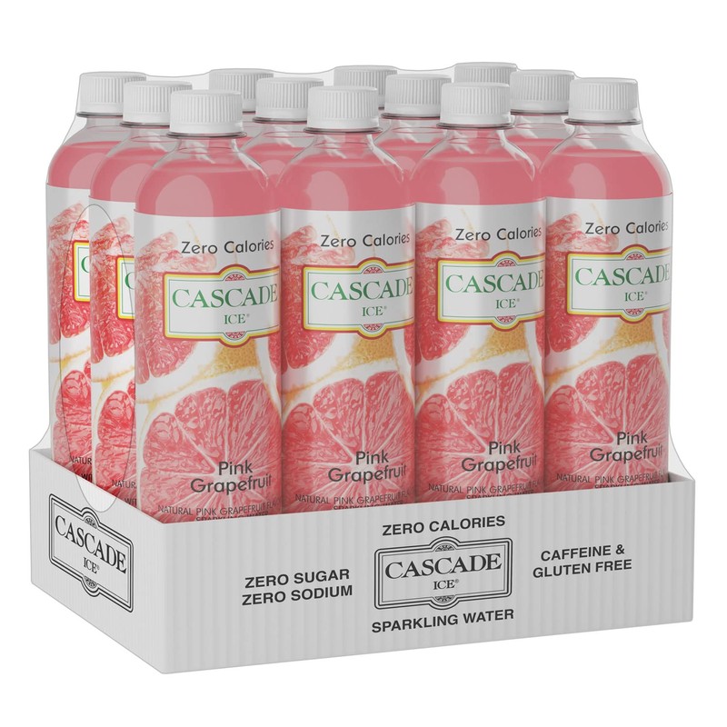 Cascade Ice Sparkling Water, Pink Grapefruit, 17.2 Ounce (Pack of