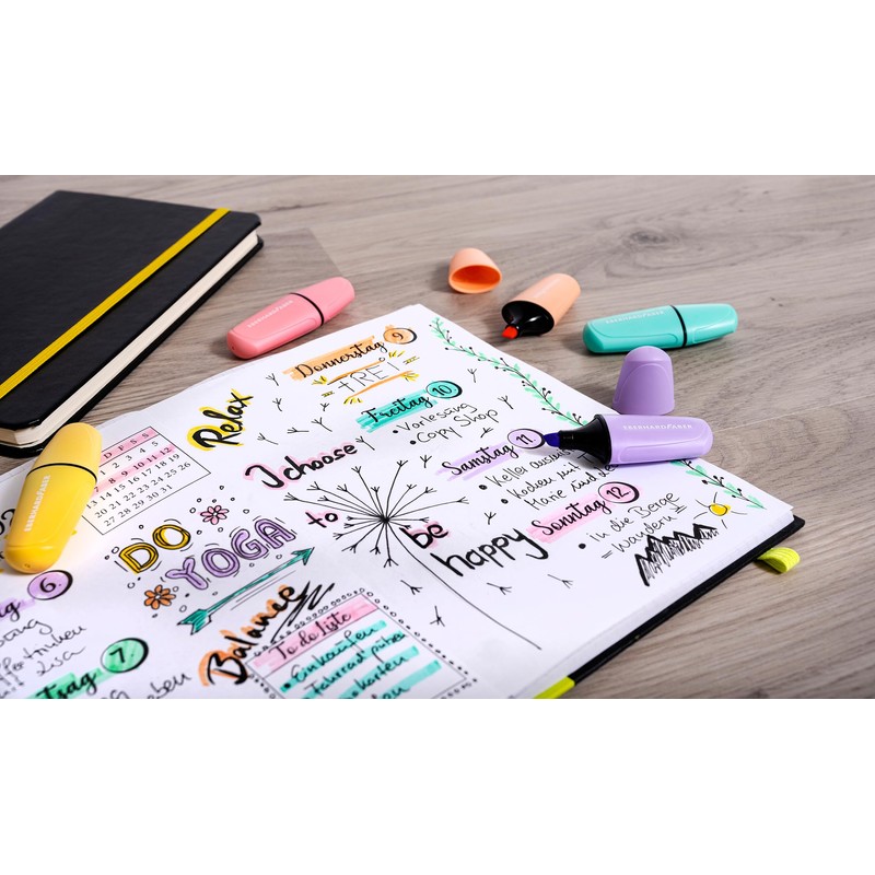 EBERHARD FABER 599040 Mini Highlighter Set, 12 Markers in Neon