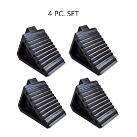 HAUL MASTER Heavy Duty Rubber Wheel Chocks Set of 4 Solid Rubber Wheel Chocks RV TRACTOR