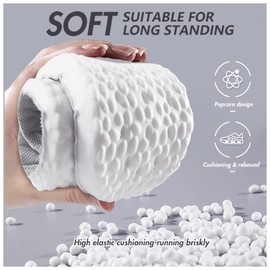 XINIFOOT - 3 pares de plantillas flexibles de repuesto para absorción de golpes, inserciones elásticas de poliuretano, alivian el dolor de pies, plantillas cómodas para hombres y mujeres, Negro -,