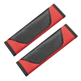 2 Pack Seat Belt Pads Cover, Universal Carbon Fiber Leather Seatbelt Covers for All Seat Belts - Durable and Washable for Long Drives