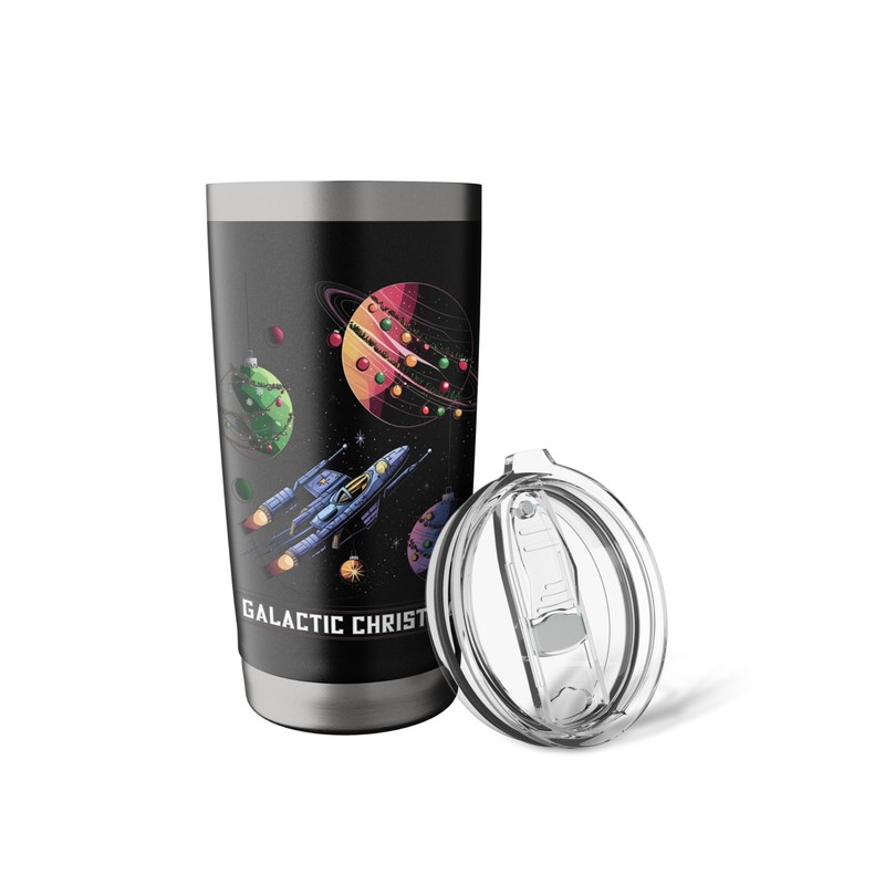Galactic Christmas Space Adventure with Planets and Ornament Stainless Steel