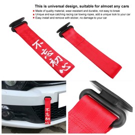 Heavy Duty Tow Strap, Universal Car Towing Rope Racing Personality Tow Strap Front Rear Bumper Decoration(RED)