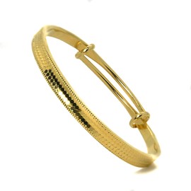 FUNWOOD Yellow Gold Plated bangles for women,adjustable bangle bracelets for women,Bracelet Jewelry with Brushed 18K Gold Plating,Gifts for Mom from Daughter, Mothers Day Gifts for Mom