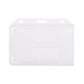 1 x Karteo® ID Polycarbonate Case Horizontal Matte for 2 Cards | in Credit Card Format (86 mm x 54 mm with Thumb Strap Push