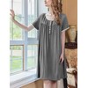 Ekouaer Womens House Dress Moomoo Nightgown with Pockets Short Sleeve