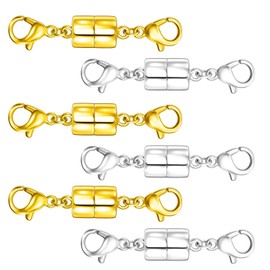 OHINGLT Magnetic Necklace Clasps and Closures with Double Lobster, Extra Strong Bracelet & Necklace Extender for Women, Magnet Jewelry Clasp Converter for Seniors