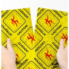 Hi-Vis Universal Absorbent Pads 16"x18" – 100 Pack | Heavy-Duty Spill Control Pads for Oil, Water & Chemicals | Safety Pads with Printed Caution Warning