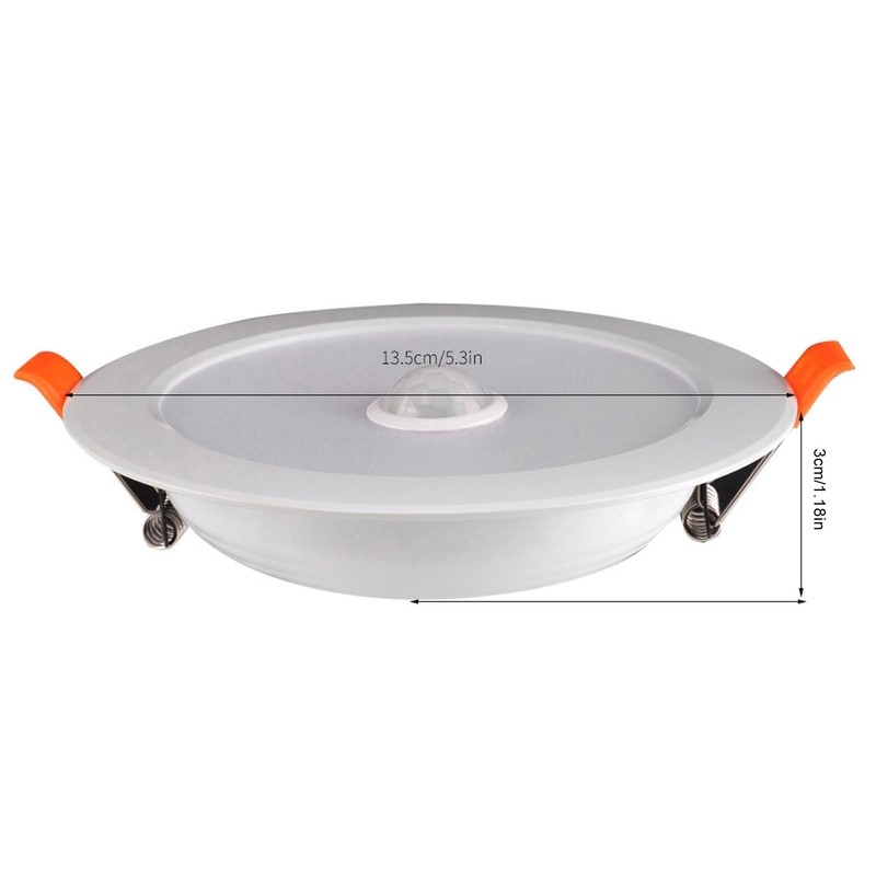 12W AC85‑265V LED Ceiling Light Downlight Human Body Sensor Recessed