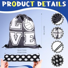 6 Pcs Volleyball Accessories Kit,Youth Girls Volleyball Knee Pads Arm Sleeves Drawstring Bag Softball Headbands Volleyball Protection Equipment Gifts 