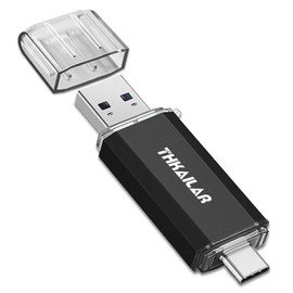 THKAILAR USB C Flash Drive 256GB-USB Flash Drive with Type C and Type A 3.1 Port Compatiable with Android Phone/PC/Mac Pro-Transfer Data(Black)