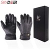 SKYDEER Premium Genuine Deerskin Leather Touch-Screen Winter Driving Gloves for