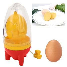 Egg Spinner, Hand Powered Egg White and Yolk Spin Mixer Portable Golden Egg Maker Manual Golden Egg Shakers Egg Homogenizer Egg Scrambler for Golden Egg Making(Red)